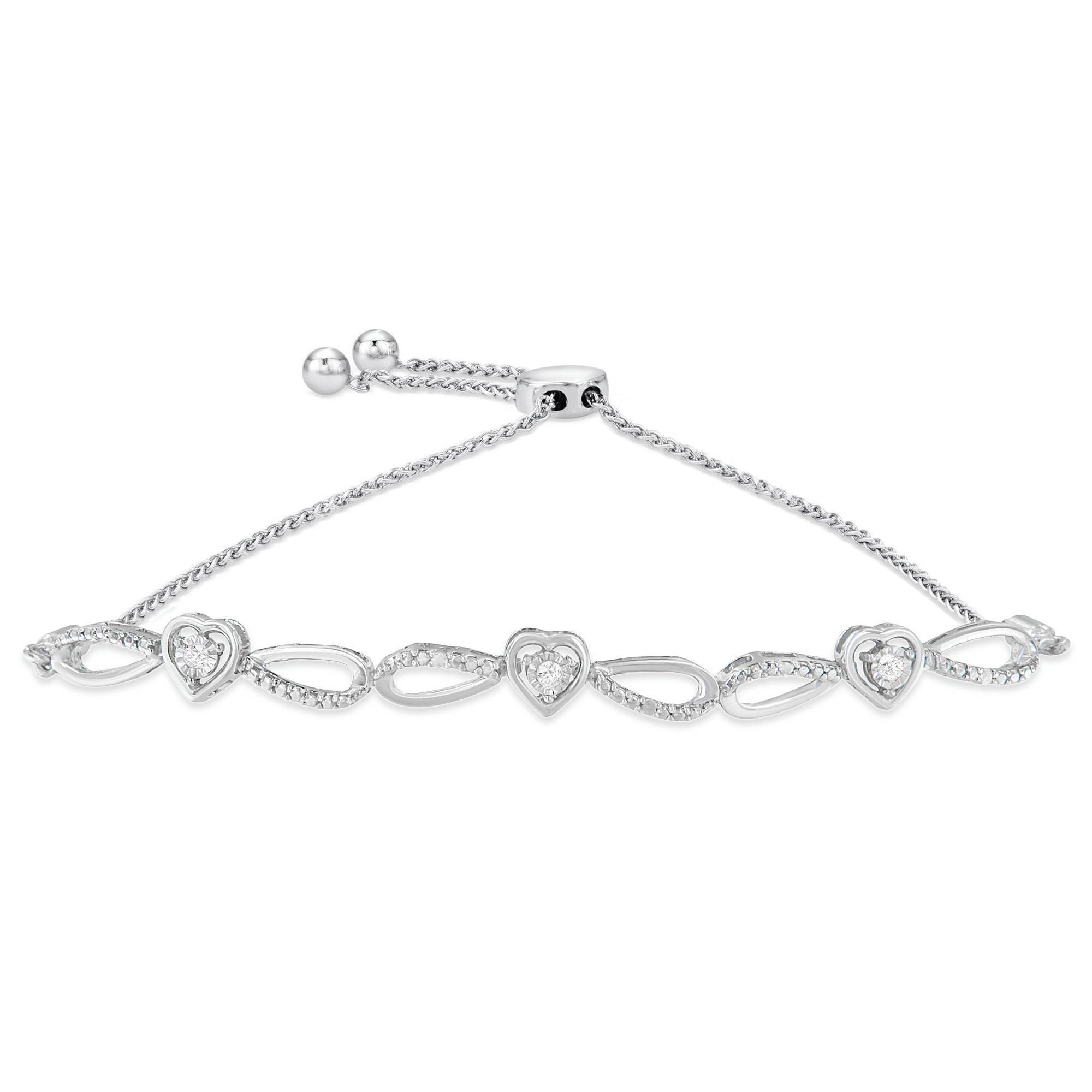 .925 Sterling Silver Diamond Accent Heart